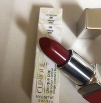 Clinique Pop Lip Colour + Primer Lipstick, Full Size - [08 Cherry Pop] NIB - £14.60 GBP