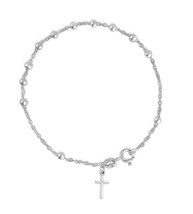 925 Sterling Silver Italian Rosary Solid Bead Chain - £57.33 GBP