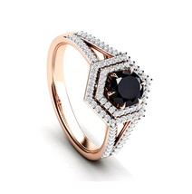 Certified Natural Onyx Gemstone Ring Bridal Wedding Engagement Ring Astrological - £883.90 GBP