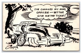 Comic Risqué Woman Changed Her Minda and Wants TIcket UNP Chrome Postcard L19 - £3.14 GBP