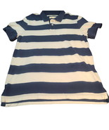 Aeropostale Polo Shirt Men&#39;s Size Large Short Sleeve Striped Navy Blue W... - $17.10