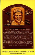 Picture POSTCARD- Mickey Mantle Baseball Hall Of Fame Plaque 1974 BK38 - £2.37 GBP