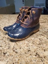 Sperry Women&#39;s STS 91175 Saltwater Duck Boot Tan Navy Size 9.0 - $67.32