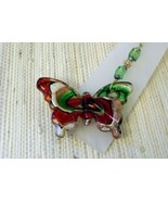 Glass Butterfly Ceiling Fan or Light Pull Handcrafted Red, Silver, Gold,... - $17.75 CAD