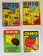 Lot of 4 Vintage Ohio Water Transfer Decals - Car Windshield State Souvenir - £27.45 GBP
