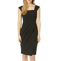 Vince Camuto Womens 4 Black Cap Sleeves Scuba Crepe Zip Up Bodycon Dress NEW - £33.91 GBP