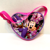 Disney Minnie Mouse Daisy Duck Heart Shaped Childrens Purse Sequins - £8.31 GBP