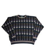 Vintage JANTZEN Grandpa Cosby Sweater 3D Texture Black Purple Blue USA S... - $1,145.05 MXN