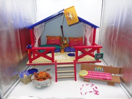 American Girl Retired Camp Hangout Tent Cabin Games with Campfire Set Wo... - $227.70