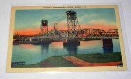  Parker F. Dunn Memorial Bridge Albany,NY 50&#39;s? Linen Postcard - £6.62 GBP