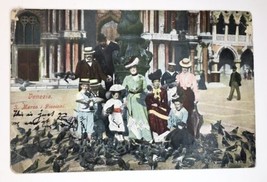Antique PC Venice Italy Victorian Era People With Pigeons - £10.93 GBP