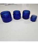 NOXEMA Jars Cobalt Blue lot of 4 Vintage Hexagon #10,  Round #10 12 14 - $10.87