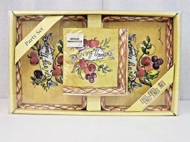 NEW Florida Marketplace &quot;Giving Thanks&quot; Party Set Tidbit Trays and Napki... - £7.91 GBP