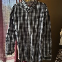 Mens Izod Button Down Blue Check Size L - $318.69 MXN
