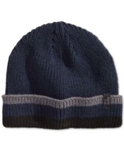 MSRP $32 Steve Madden Men&#39;s Striped Cuffed Beanie OSFA - $16.38