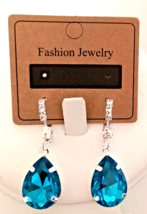 New Fashion Jewelry Women's Drop/Dangle Earrings London Topaz Blue Color Silver - £8.18 GBP