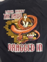 VTG DaDawg Rottweiler Dog Tshirt Dragon Black Look What The Dawg Dragged... - $35.49