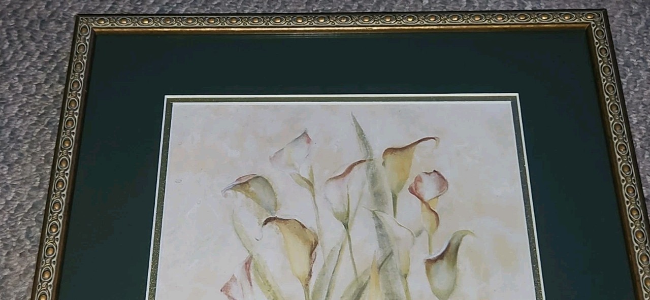 Vintage Cheri  Blum Framed Lilies Print Wall Decor 18x15 Inch Classic Look Item image 4