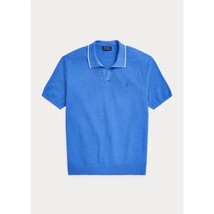 Polo Ralph Lauren Tipped Cotton &amp; Linen Johnny Collar Polo New England Blue-2XL - $79.99