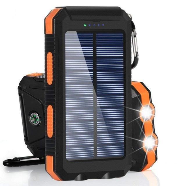 20,000 mAh Portable External Solar Power Bank For Phone Tablet Dual USB Port - Chargers & Cradles