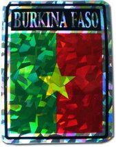 TRADE Burkina Faso Country Flag Reflective Decal Bumper Sticker - $8.46