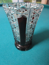 Bohemian Cut Glass Vase Red To Clear 5X 3 1/4&quot; [*GL13] - £88.26 GBP