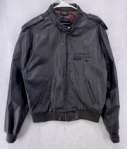 Members Only Leather Jacket Men&#39;s XL Gray 44 Motorcycle Iconic Racer Bomber - £26.72 GBP