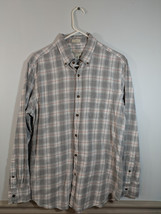 J.Crew Men&#39;s Medium Slim Gray Plaid Flannel Long Sleeve Reimagined By J ... - £9.58 GBP