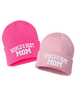 WORLD&#39;S BEST MOM Embroidered Cuffed Beanie Hat, Embroidered Gift, Winter... - €13,68 EUR
