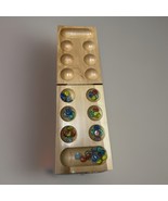 Vintage Wooden Mancala Game – Folding Board with 40 Colored Stones  - $24.75