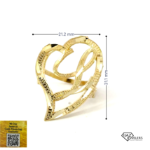 10K Gold Big Curved Heart L Ring - £141.13 GBP
