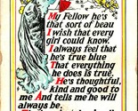My Beau - M T Sheahan Poem - Good Motto Post Card - 1907 Vtg Postcard - £4.94 GBP
