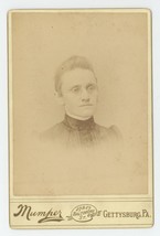 Antique c1880s Cabinet Card Lovely Woman Wearing Glasses Mumper Gettysburg, PA - £9.58 GBP