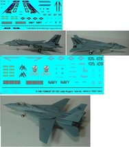 2X 1/144 Plastic Kits F-14B&#39;S With Lo Vis Jolly Rogers &amp; Pukin&#39; Dogs Decals - £19.73 GBP