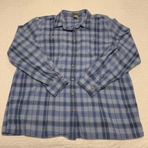 Duluth Trading Co Shirt Men Size XL Blue Plaid Flannel Button Down Outdoor - £13.83 GBP