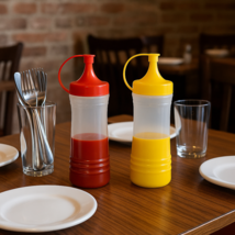2-Pack 17oz Ketchup &amp; Mustard Squeeze Bottles – Snap Top, BPA-Free, Leak... - $9.89