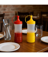 2-Pack 17oz Ketchup &amp; Mustard Squeeze Bottles – Snap Top, BPA-Free, Leak... - $13.56 CAD
