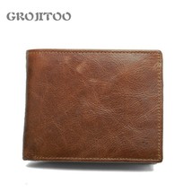 GROJITOO Leather Male Walet Men Short Wallet Multi-function Flip Double-fold Cow - £23.03 GBP