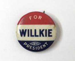 1940 Wendell WILLKIE FOR PRESIDENT Campaign Pinback Political Button Pin... - £5.47 GBP