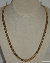 Vintage 28&quot; Long Monet Brass? Goldtone Chain Link Necklace Costume Jewelry - £14.79 GBP