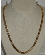 Vintage 28&quot; Long Monet Brass? Goldtone Chain Link Necklace Costume Jewelry - £14.82 GBP