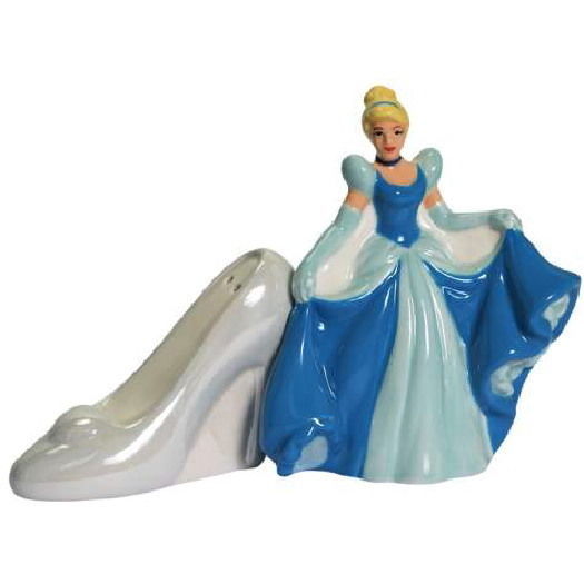 Disney's Cinderella & Glass Slippers Ceramic Salt and Pepper Shakers Set UNUSED - $19.32