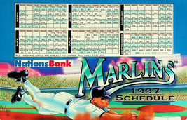 MLB Florida Marlins 1997 Schedule on a Refrigerator Door Magnet (2) - Pre-owned - $2.49