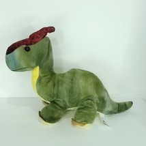 Hugfun Dinosaur Parsaur Green Red Head Plush Stuffed Animal 12&quot; Parasala... - £17.82 GBP