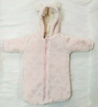 Mon Lapin Heart Sherpa Fleece Infant Baby Bunting Snowsuit Size 0-3 Mont... - $14.99