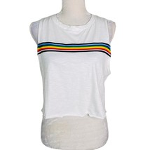 Tres Bien Sleeveless Cropped Tee Rainbow Large New - $19.79