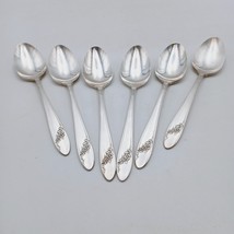 6 pcs Oneida Community Queen Bess II Teaspoon Silverplate Tudor Plate Flowers - $28.04