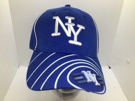NY Basball Hat New York Cap Blue 6 Panel 65% Wool 35% Acrylic State Hat ... - $17.82