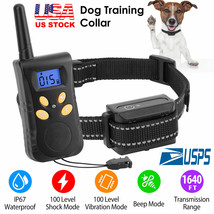1640FT Dog Training Collar Rechargeable Remote Shock PET Waterproof Trainer - £34.86 GBP
