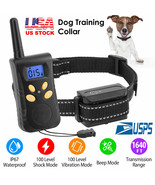 1640FT Dog Training Collar Rechargeable Remote Shock PET Waterproof Trainer - £35.23 GBP